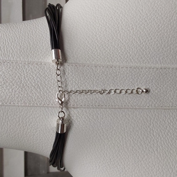 Colorful Cross Pendant Necklace on Multi-Strand Black Cord - Picture 4 of 10